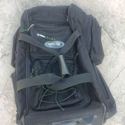 Olympia Sports Plus Rolling Duffle Bag Suitcase Black Green 30in
