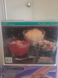 Punch / Party Bowl  With Cups & Ladle