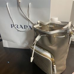 Prada Vitello Phenix White Leather Double Zip Camera Crossbody for Sale in  San Tan Valley, AZ - OfferUp