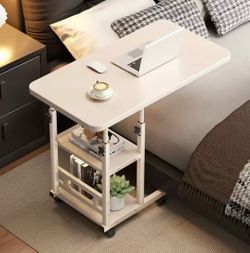 Mobile Table with Wheels and Adjustable Height (21” min to 35” max)