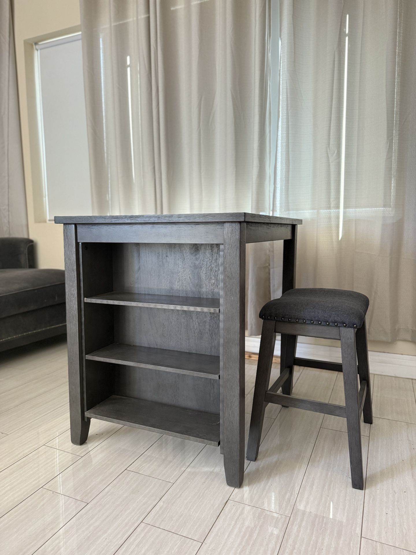 Table With Two Bar Stools 