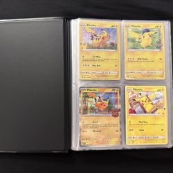 Pikachu Mini Card Binder With 16 Different Pikachu Cards