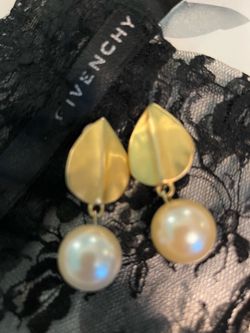 Givenchy Vintage Earrings With Drop Pearl