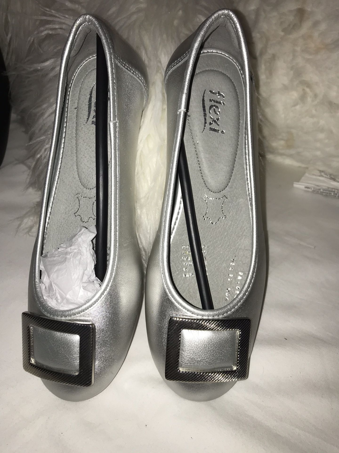 Silver Leather Shoes