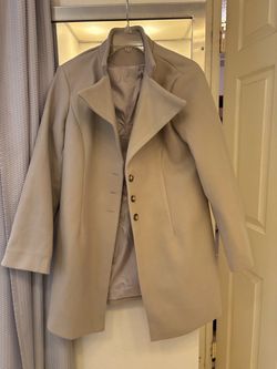 Brand New - Women's Beige Wool Blend Overcoat