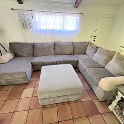 5 Piece Sectional Sofa with Queen Size  Sofa Bed