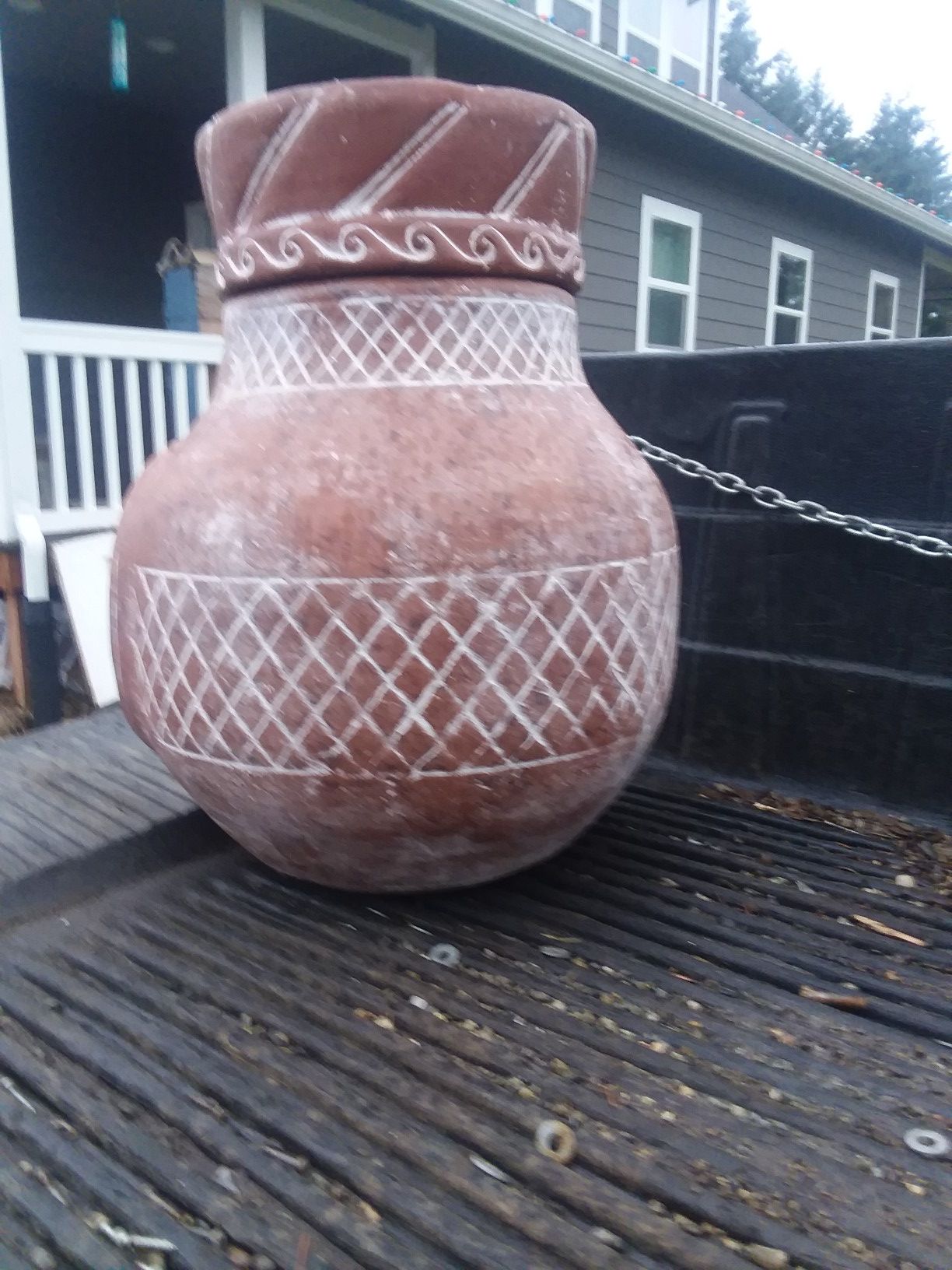 Tiki chiminea/fire pit