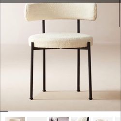 CB2 Inesse Ivory Boucle Dining Chair Set (4)