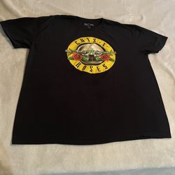 Guns N Roses Shirt Men 3XL Black Gym Streetwear Crew Neck Workout Graphic Tee