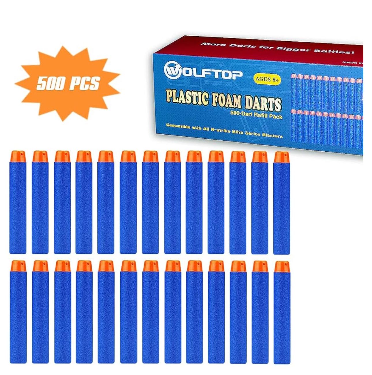 Refill Bullet Darts, Compatible Foam Darts Refill Pack for Nerf N-Strike Elite Series Blasters Toy Gun