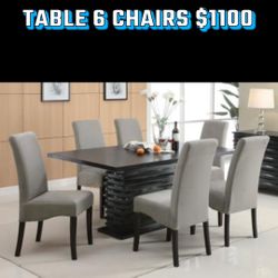 TABLE 6 Chairs $1100 NEW 