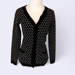 Moschino black cardigan classic with white dots