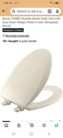 Bemis 1500EC Elongated Wood Toilet Seat – Biscuit