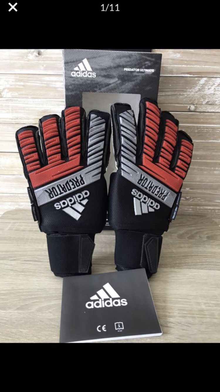 NEW!! Adidas Predator Ultimate Goalkeeper Glove DY2592 Sz 7 Red Black Silver MSRP 180 for Sale in El Paso, TX - OfferUp