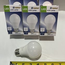 Set Of 6: Topaz 9W A19 Dimmable LED Lamp 3000K, 90CRI, E26 Base LA19-9W-930-D