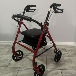 Drive Walker Fold Up Removable Back Support and Padded Seat 300 Lbs Capacity 