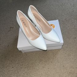 Women's Chunky High Heels Closed Pointed Toe Pumps Dress Office Shoes for Women