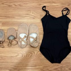 Ballet leotard  size S and slippers set size 9