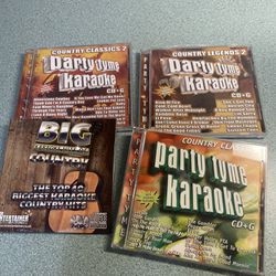 Party Time country legends 2, country classics 2 and country classics karoake CD