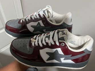 A Bathing Ape Bape Sta Nostalgic Burgundy Grey ( SIZE 11 )