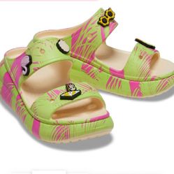 New Crocs Crush Platform Sandal With Jibbitz Women's Size 9