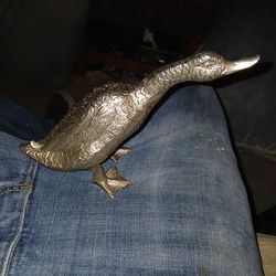Silvered bronze duck for sale