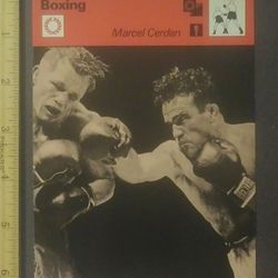 1977 Sportscaster Marcel Cerdan The Moroccan Bombshell Morocco Tony Zale Boxing Sports Photo Large Over-sized Card HTF Collectible Vintage Italy