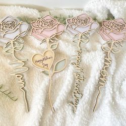 Mothers Day Wood Flowers 