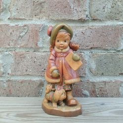Vintage Anri Sarah Kay "Special Delivery" Wood Figurine