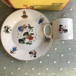 Vintage Arklow China Kiddies Cup and Plate