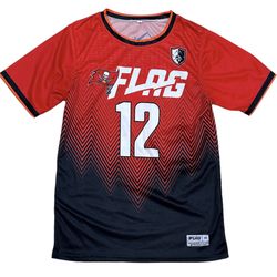 Pirate Bay Flag Boy’s Tampa Bay Buccaneers Number 12 Red T-Shirt | Size S