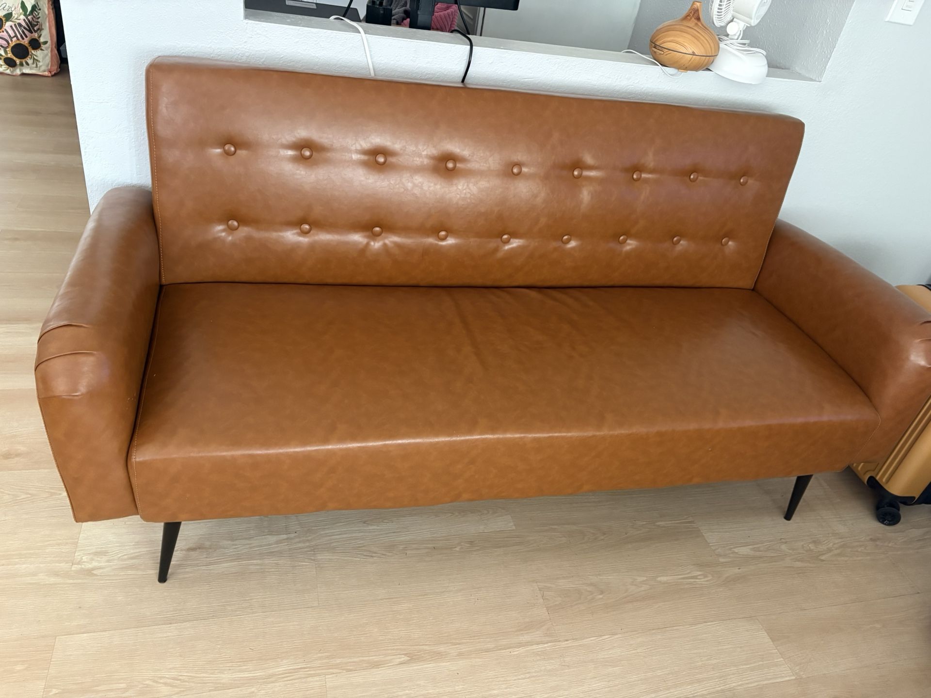 Modern Rustic Brown Sofa/ Futon $275