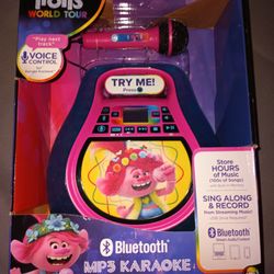 Brand New Rechargeable Trolls World Tour Karaoke Machine And Bluetooth Speaker MP3 Player