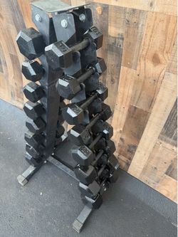 Weights 10-35 Pounds With Heavy Duty Rack - (INCLUDING A BENCH FOR A COMPLETE SET UP)