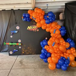 Nerf Birthday Theme Balloon Garland