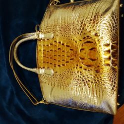 Brahmin Duxbury Satchel Metallic Gold/Silver Tone