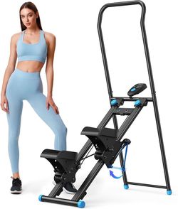 MERACH Stair Stepper for Home Gym Exercise, New Version Stairmaster for Full-Body Workout, Compact Folding Stair Climber with Extended Step Range, Adj