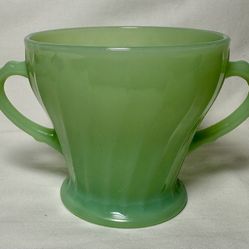 Vintage Anchor Hocking Fire-King Jadeite Jane Ray Sugar Bowl (no lid)