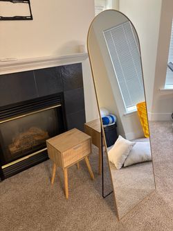 Gold Arched Full-Length Floor Mirror – $50 OBO