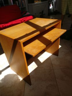 Wooden computer desk with roll out tray