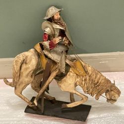 Hand-Made Paper Mache DON QUIXOTE (14"H x 14"L) Lightweight Tabletop Figurine - posted price is firm.