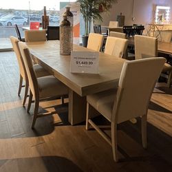 Light Grey 7PC Dining Table Set