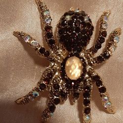 Decorative spider brooches with gemstones $10 each
