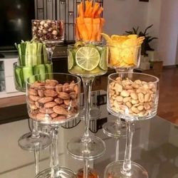 7 Glasses Cups Great For Table Decorating Bigger One Is 6” Inch Diameter X15”inch Tall 