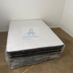 Full mattress with box spring (2pc set - new) 