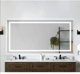 Large Wall /Bathroom Mirror LED.72"x36", dimmable, Frameless