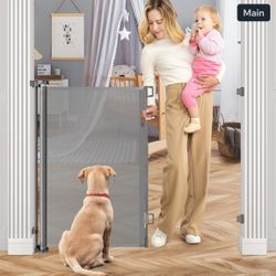 42 Inch Extra Tall Baby Gate for Kids 55" Wide Retractable Baby Gates Extra Tall