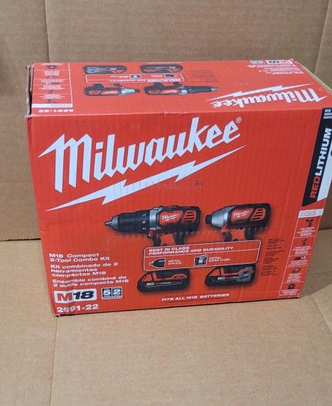 Milwaukee
M18 18V Lithium-Ion Cordless Drill Driver/Impact Driver Combo Kit (2-Tool) W/ Two 1.5Ah Batteries, Charger Tool Bag