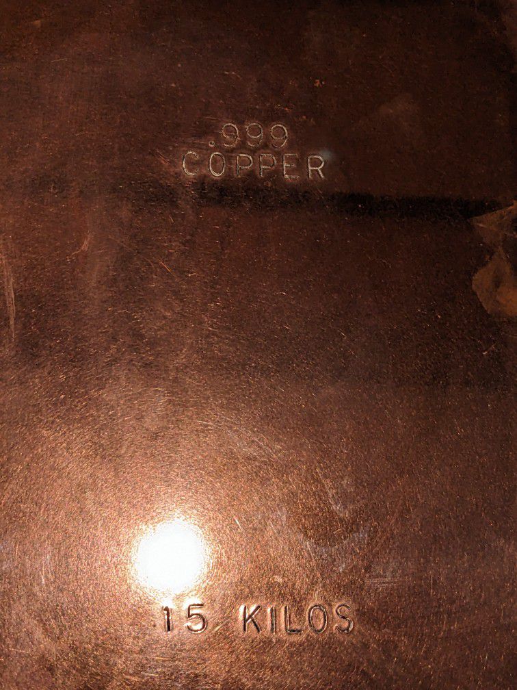 15 Kilo Copper Bar