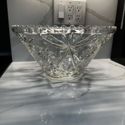 Large Vintage Crystal Punch Bowl EUC 